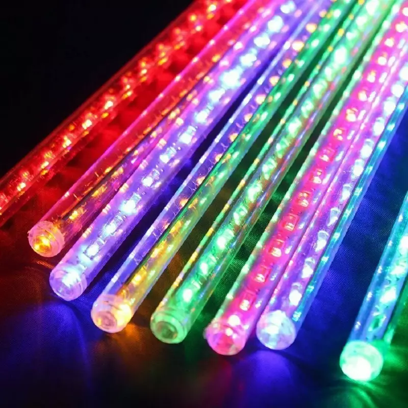 144 LED Meteorsc hauer Lichter LED 8 Rohr 30cm fallenden Regen Lichterkette LED Lichterketten Outdoor Weihnachts licht EU Stecker