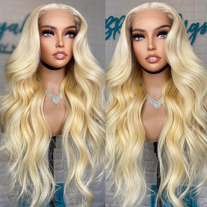 Perruque Body Wave Lace Front Wig sans colle naturelle, cheveux humains, blond 613, 4x4, 13x6, HD, transparente, 613, pour femmes