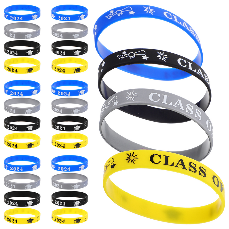 Bracelets en silicone de classe 2024, bracelets de remise des diplômes, classe 2024