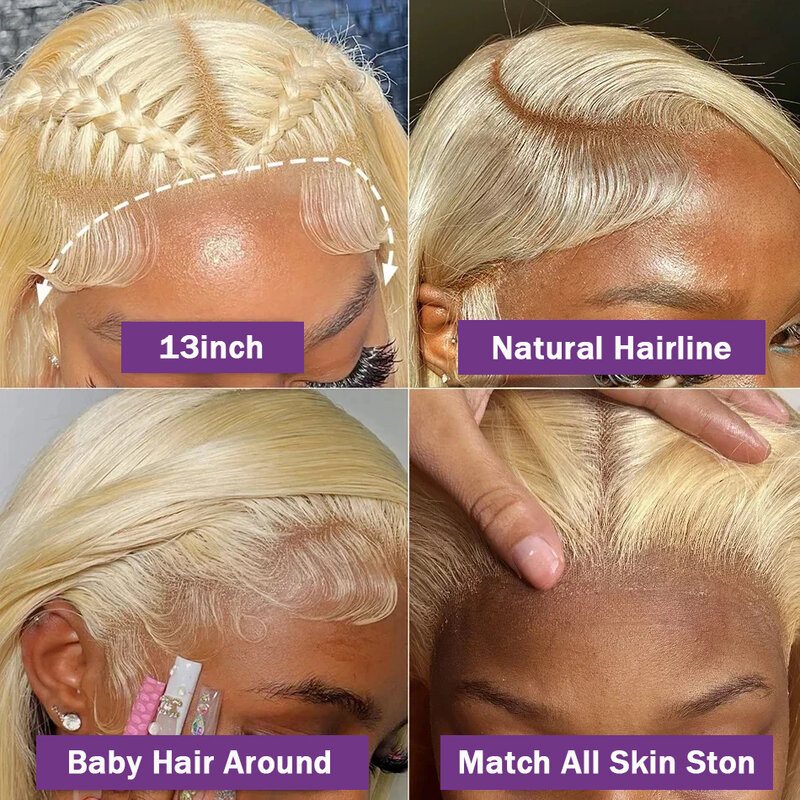 Do włosów 613 koronkowa peruka czołowa 13x6 miodowa blond koronkowa fala do ciała z przodu brazylijska przezroczysta peruka z ludzkimi włosami dla kobiet