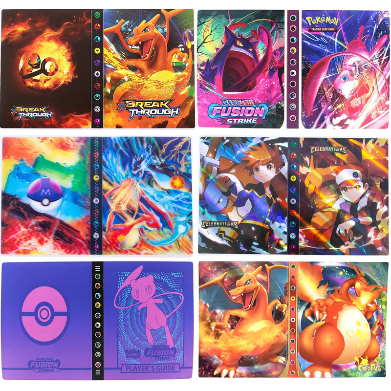 PokémonCharizardフォトアルバムブック、地図バインダー保護ノートブック、削除部、vmax gx Limt、240カード