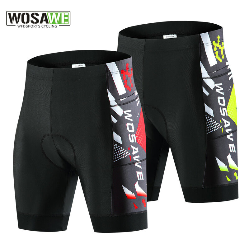 WOSAWE-pantalones cortos de ciclismo para hombre, Shorts masculinos con almohadilla de gel, antisudor, para bicicleta de carreras
