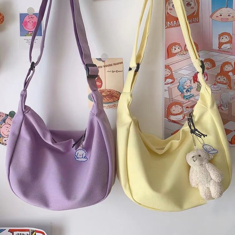 Borse a tracolla donna Solid Harajuku All-Match semplici borse multifunzione borse a tracolla di grande capacità per borsa da donna per adolescenti