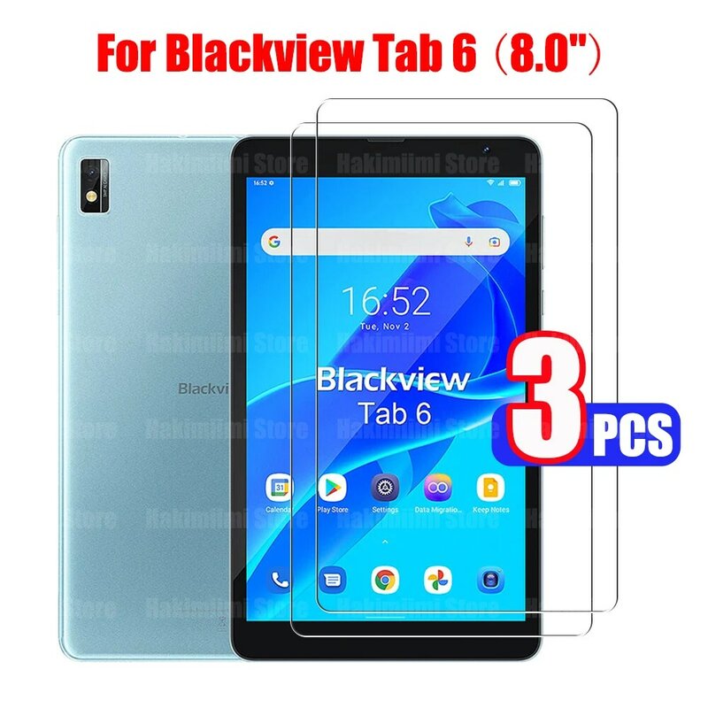 واقي شاشة مضاد للخدش لـ Blackview ، طبقة من الزجاج المقسى ، فيلم صلابة واضحة ، 9H ، Tab 6 ، Tab 6 ، 2021 ، 8"