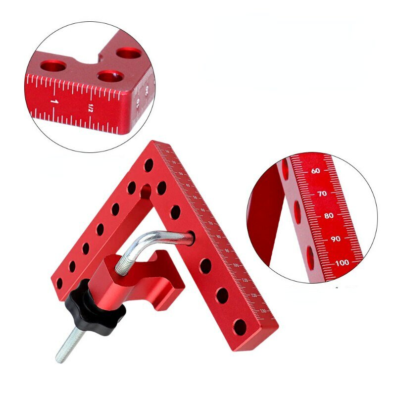 120/140MM 6PCS 90 Degree Right Angle Ruler Positioner Woodworker's Clamp Jigsaw Fixed Photo Frame Aluminum Alloy Fixing Clip