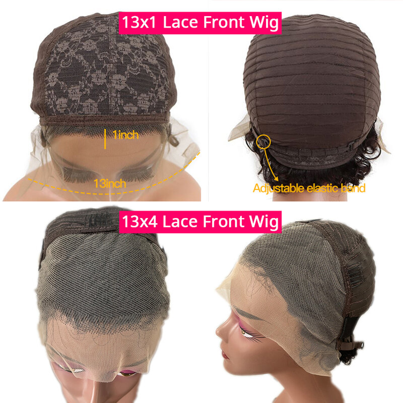 Парики из человеческих волос на сетке 13x4, предварительно выщипанные, короткие, волнистые, вырезанные волнистые парики для черных женщин, плотность 180%, прозрачная сетка 13x1
