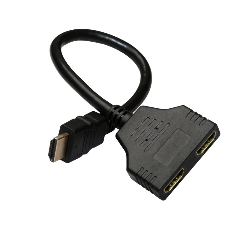 HDMI 호환 분배기 어댑터 변환기 수-암 HDMI-호환 1to 2 분할 이중 신호 어댑터 변환 케이블