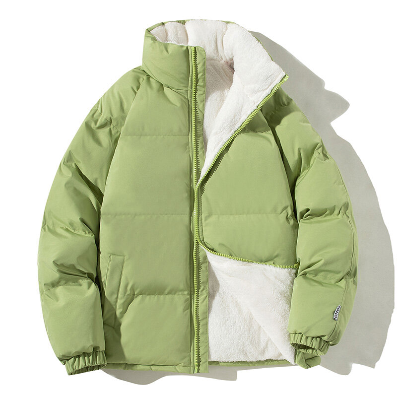 2023 New addensare Warm Winter Jacket uomo Solid Loose Winter Coats maschile Stand Collar Fleece Puffer parka Man Harajuku capispalla