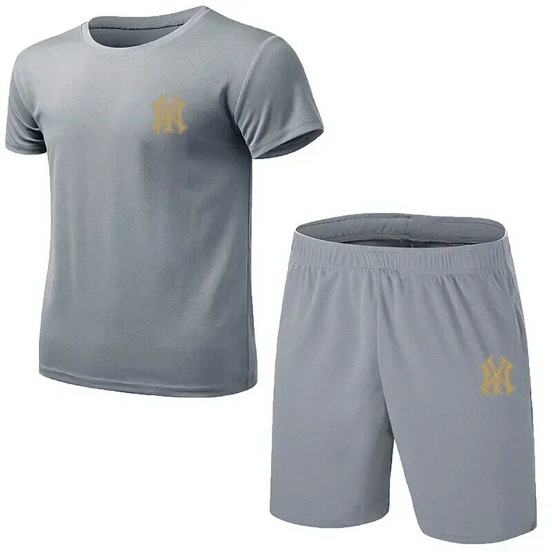 2024 neue Sommer Herren Sport T-Shirt Shorts zwei Sätze bequeme atmungsaktive Mesh Running Fitness Sport Set