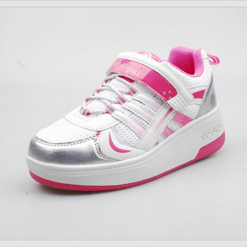 Кроссовки на колесиках для мальчиков и девочек, модная дышащая Спортивная повседневная обувь для роликовых коньков, размеры 30-40