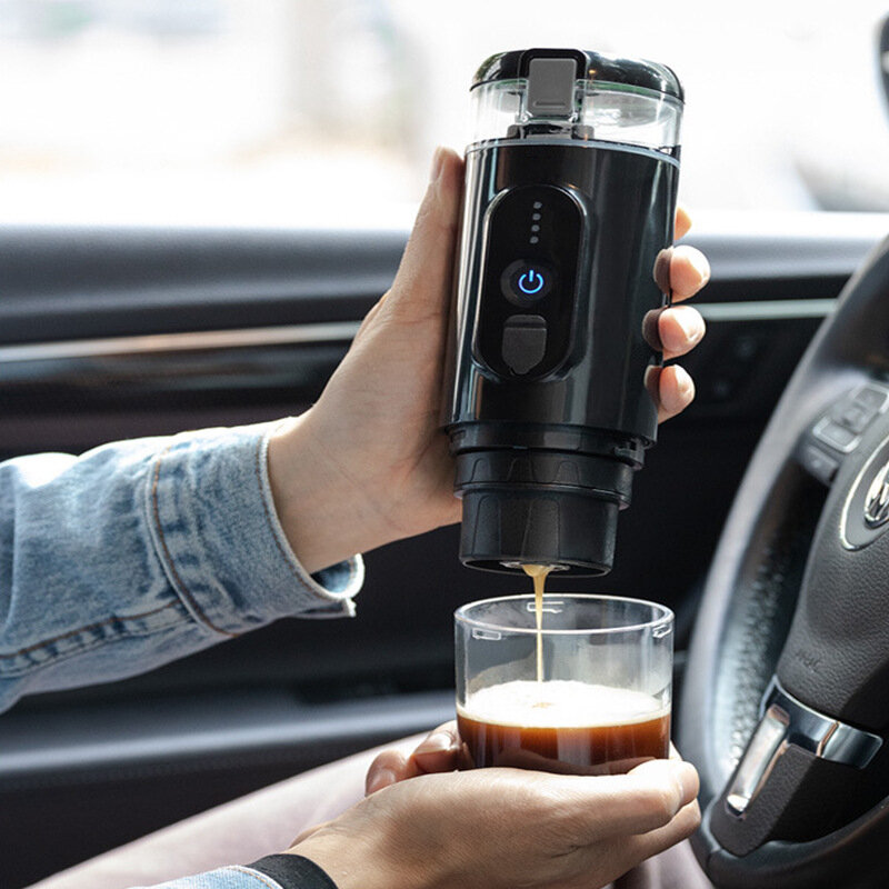 2023 tragbare Kapsel Kaffee maschine Reise auto und zu Hause Dual-Purpose-Kaffee maschine Batterie beheizte drahtlose Outdoor-Kaffee maschinen