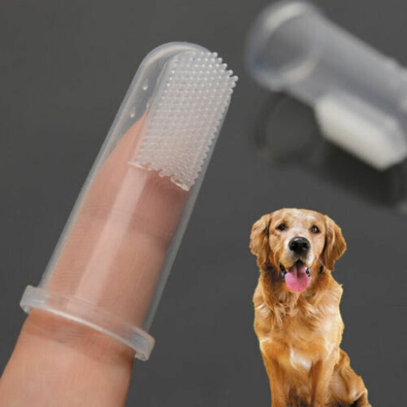 Juego de cepillos de dientes de silicona antimordedura para mascotas, higiene suave para perros y gatos, 6 unidades