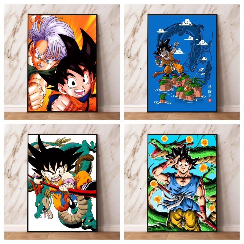 Pintura de obra de arte en lienzo de Dragon Ball Trunks, póster de Goku, decoración del hogar, regalos, impresiones e impresiones de cómics, imágenes clásicas