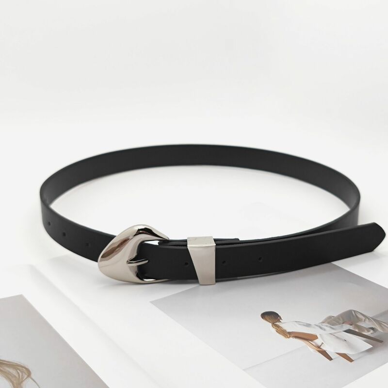 Women's belt minimalist style metal buckle belt design  fashionable skirt jeans belts for women