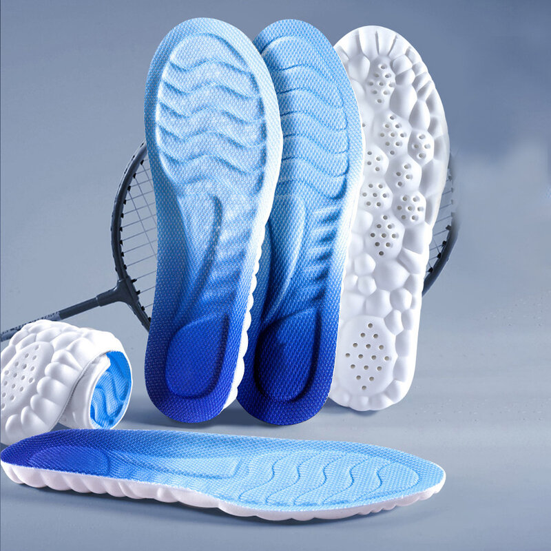 4D Cloud Technology Sports Insoles for Shoes PU Sole Soft Breathable Shock Absorption Cushion Running Orthopedic Care Insoles