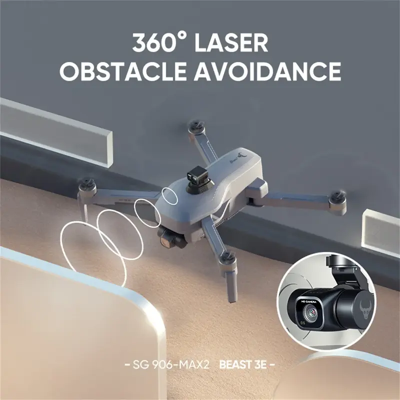 SG906 MAX2 Drone profissional, câmera 4K HD, Evitar obstáculos a laser, cardan de 3 eixos, 5G WiFi, SG906 Max FPV, RC Quadcopter