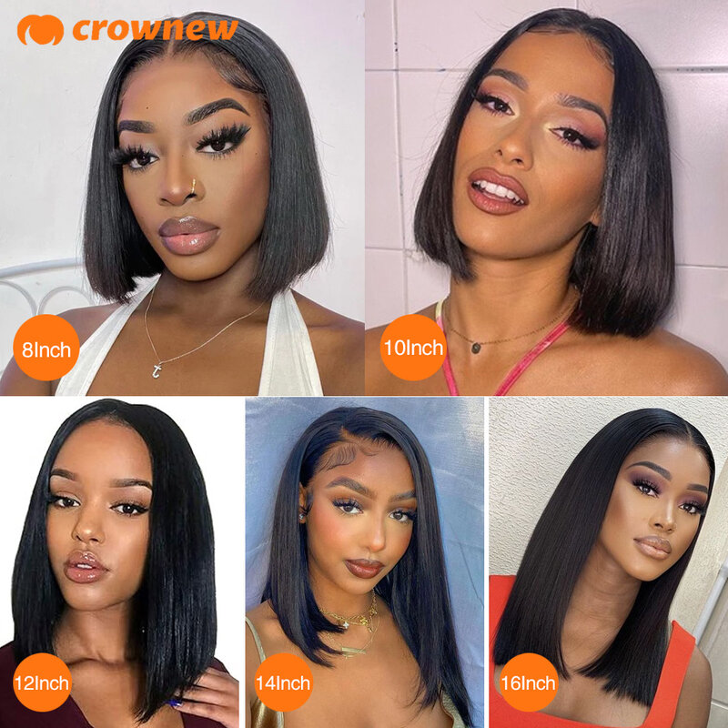 Straight Lace Front Wigs Human Hair 13X4 Lace Frontal Wig Bob Glueless Lace Wig Pre Plucked Hd Transparent Lace Frontal Wig 180%
