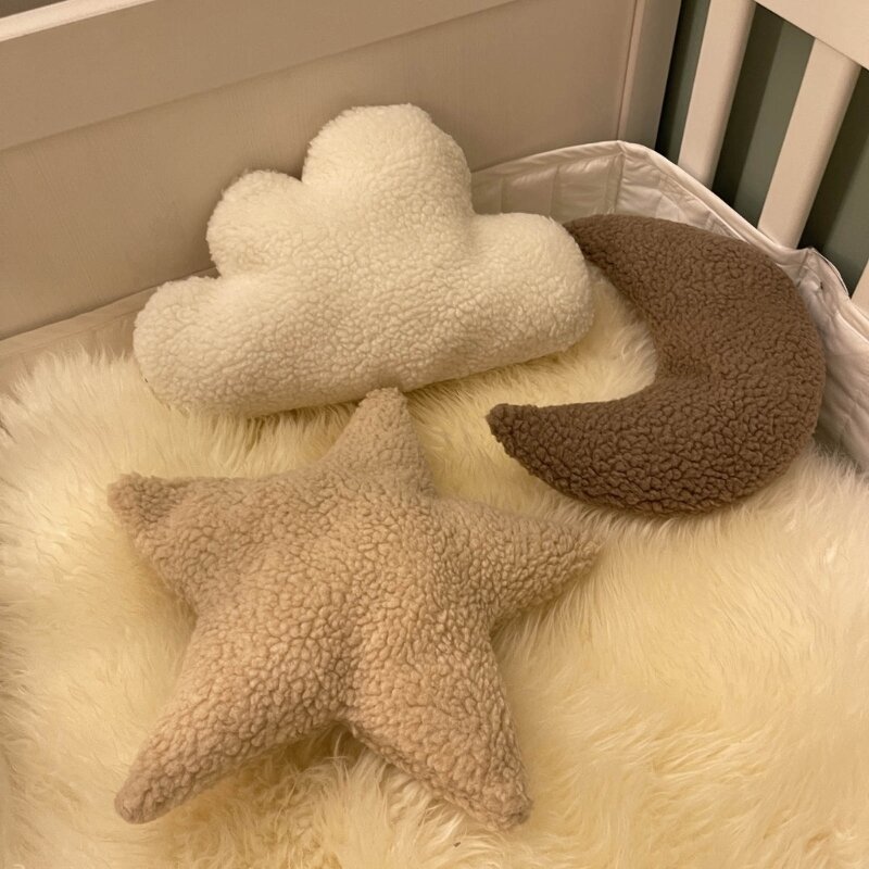 Acessórios macios confortáveis ​​para fotografia recém-nascidos travesseiro formato lua sólido