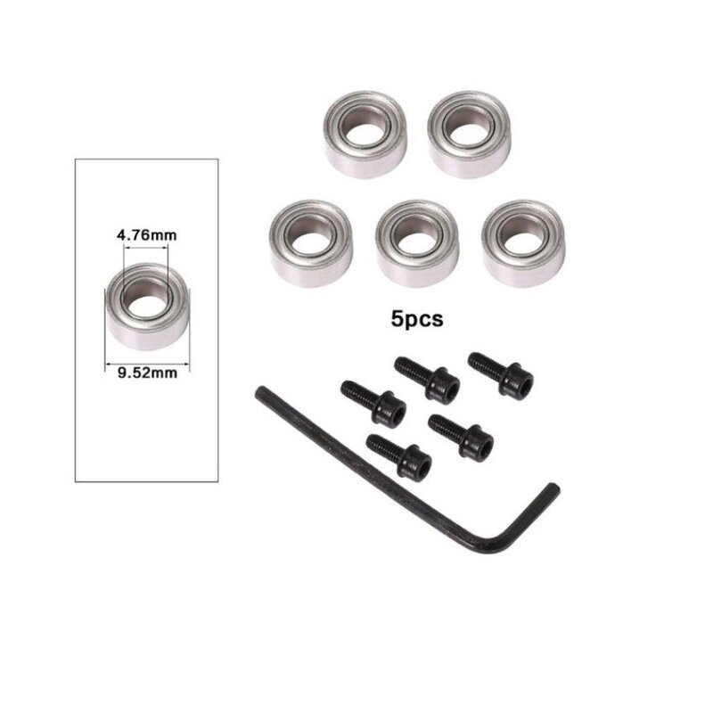 5pcs Cutter Head Bearings Durable Steel Bearings Accessories Kit Fits For Milling Cutter Heads And Shank Inner 4.76 Outer 9.52mm
