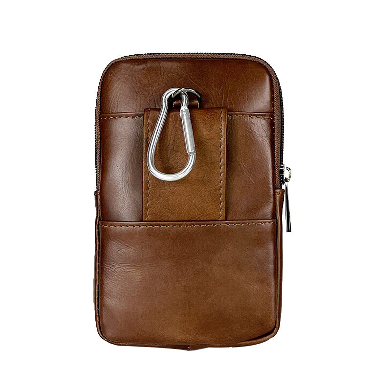 Men's Genuine Leather Waist Packs Phone Pouch Bags Waist Bag Male Small Chest Shoulder Belt Bag Designer Crossbody Bags