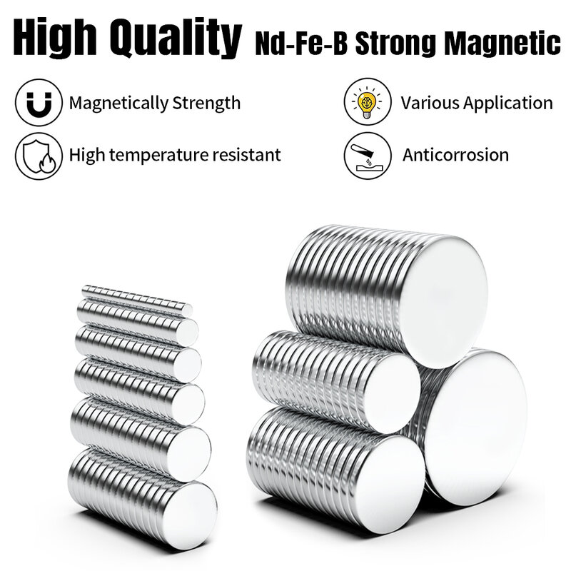Ímã magnético redondo forte super do neodímio, N35, NdFeB, 2x, 2, 4x2, 5x2, 6x2, 8x2, 10x2, 12x2, 15x2, 20x2, 25x2mm disco imanis