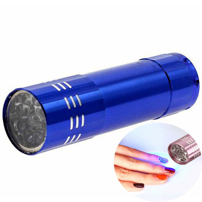1pc secador de unhas mini 9 luzes led lanterna lâmpada uv portátil gel prego máscara secagem rápida manicure ferramenta