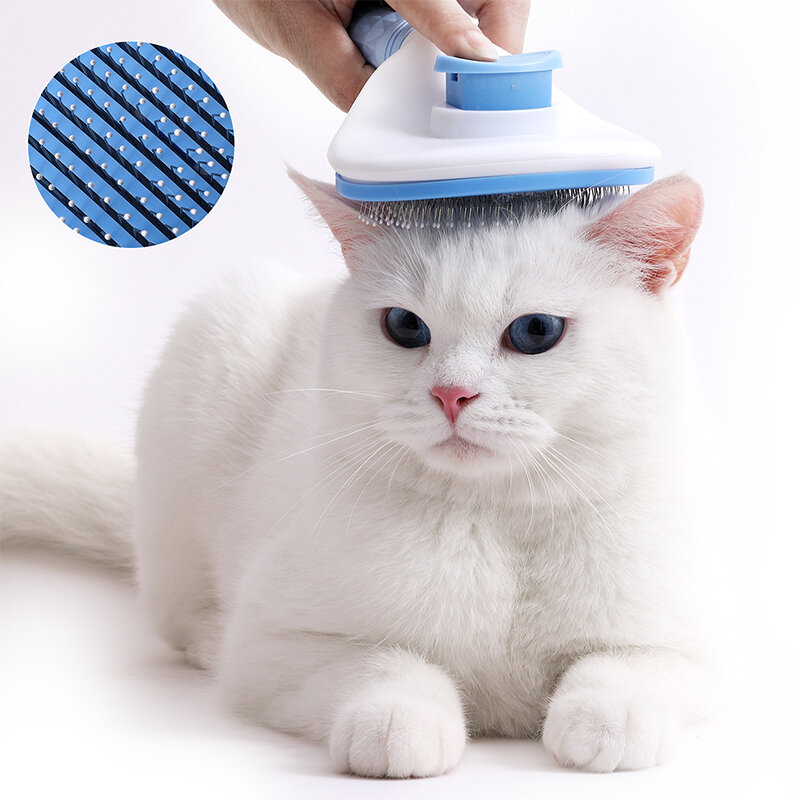 Escova auto-limpante para animais, removedor de cabelo, pente desnatador, ferramentas de higiene, cães e gatos, acessórios para animais