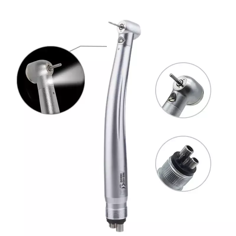 NSK Dental LED High Speed Handpiece With Lights E-generator Integrated Standard Torque Head Push Button 3 Water Spray 2/4 Holes