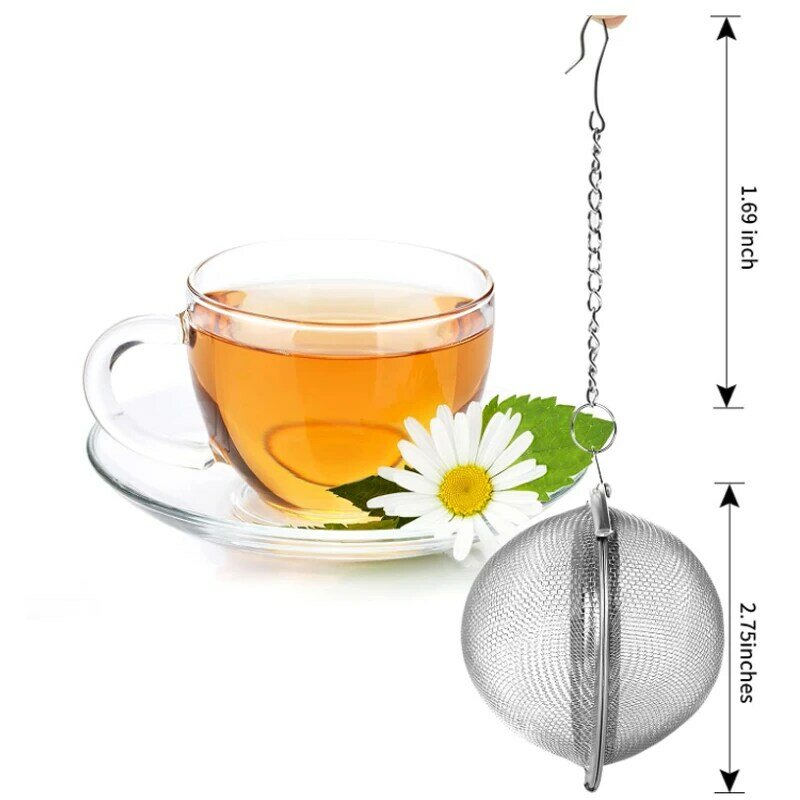 Infusor de té de acero inoxidable de 1-5 piezas, colador de bola de té de especias con bloqueo de esfera, Infusor de malla, coladores de filtro de té, accesorios de cocina