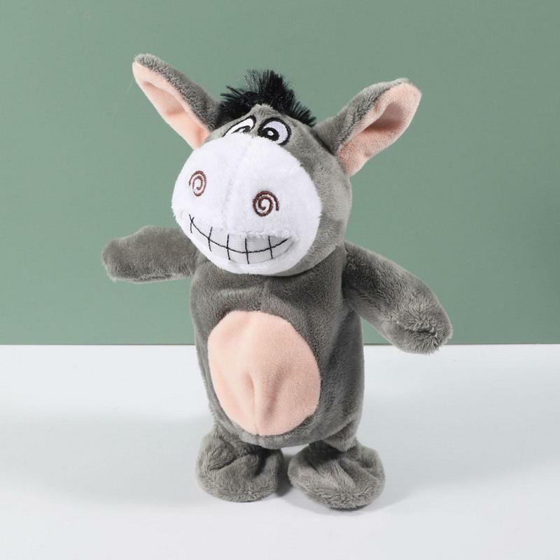 Muñeco de burro de peluche parlante, juguete de felpa que habla y canta, desarrollo de aprendizaje sensorial, Juguete Musical eléctrico interactivo animado