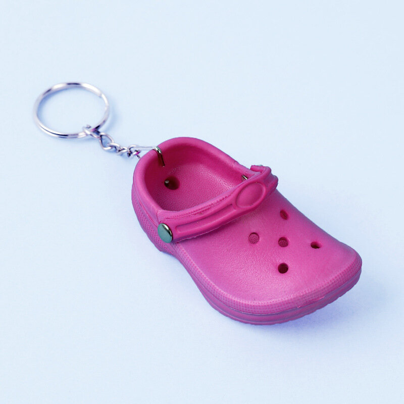 귀여운 3D 미니 EVA 해변 구멍 작은 신발 키체인, 소녀 선물 가방 액세서리 장식, 플로팅 키체인 매력, 30 개