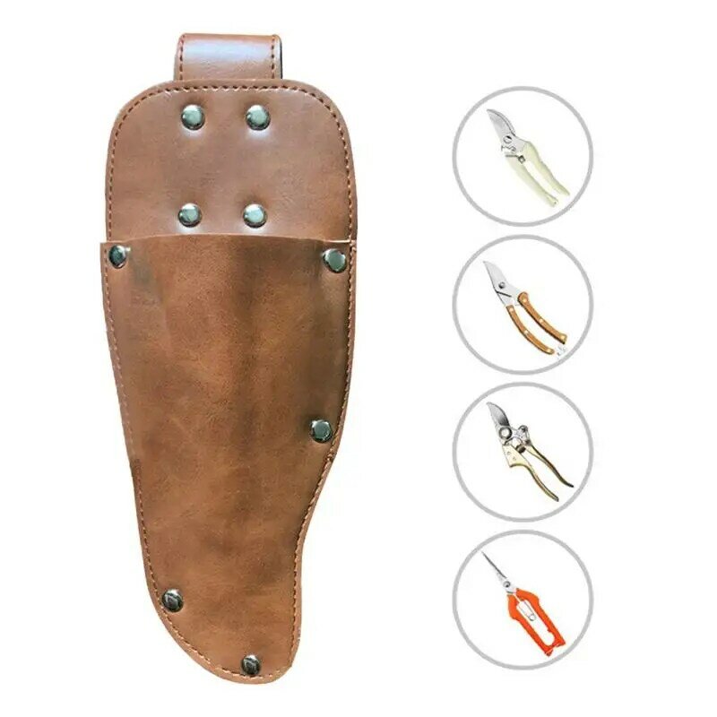Pruning Shear Leather Sheath Electrician Holder Scissor Bag Protective Leather Case Gardening Tools For Holding Garden Shears