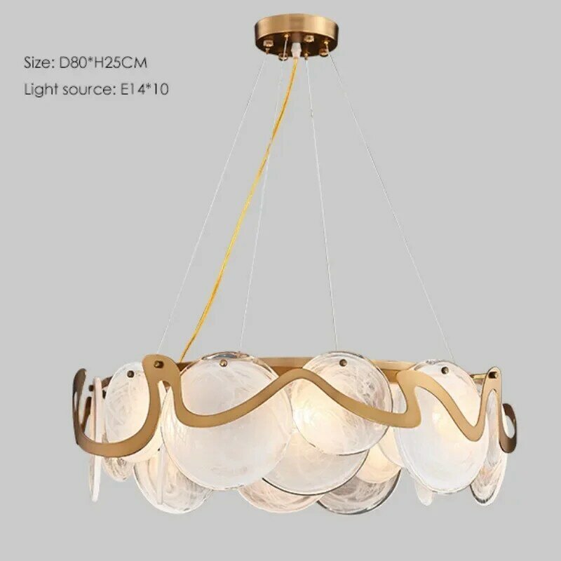 Postmodernistyczne światło Luksusowy żyrandol do salonu Prosta szklana lampa do jadalni