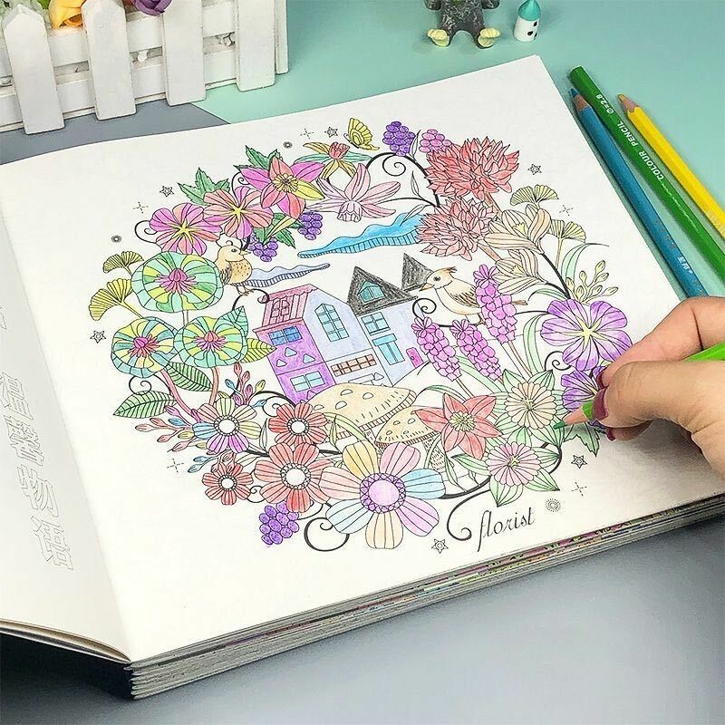 New 24Pages  Mandalas Coloring Book For Adults Children Relieve Stress Kill Time Secret Garden Graffiti Drawing Book Stationerys