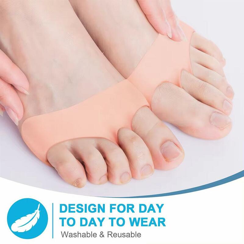 Separador de dedos de los pies de silicona para aliviar el dolor, almohadillas metatarsianas, plantillas ortésicas para masaje de pies, calcetines para antepié, cuidado de los pies T Q5C1, 1 par