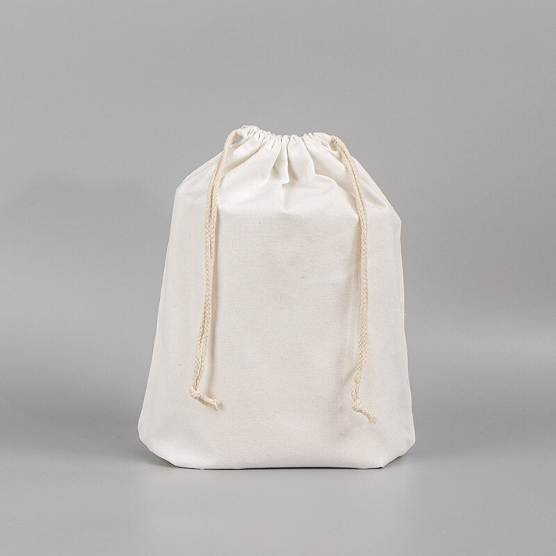 Płócienna torba bawełniana ze sznurkiem kieszeń bawełniana torba na zakupy szkolna siłownia podróżna pyłoszczelna torebka pusta torba do przechowywania w pasie