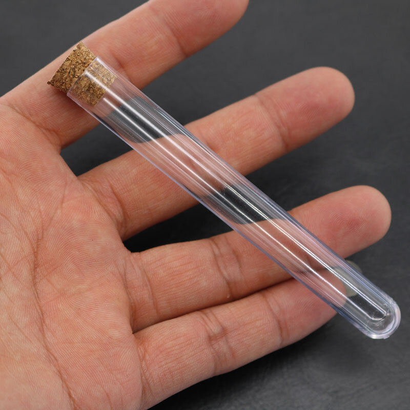 Tube à essai de laboratoire en plastique transparent avec bouchon, fournitures scolaires, accessoires, 12x100mm, 10 pièces
