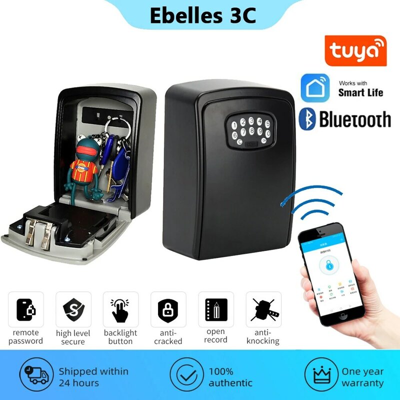 Tuya Smart Home-caja de seguridad para llaves, dispositivo de almacenamiento secreto con Bluetooth, bloqueo de código de seguridad, resistente al agua, montaje en pared