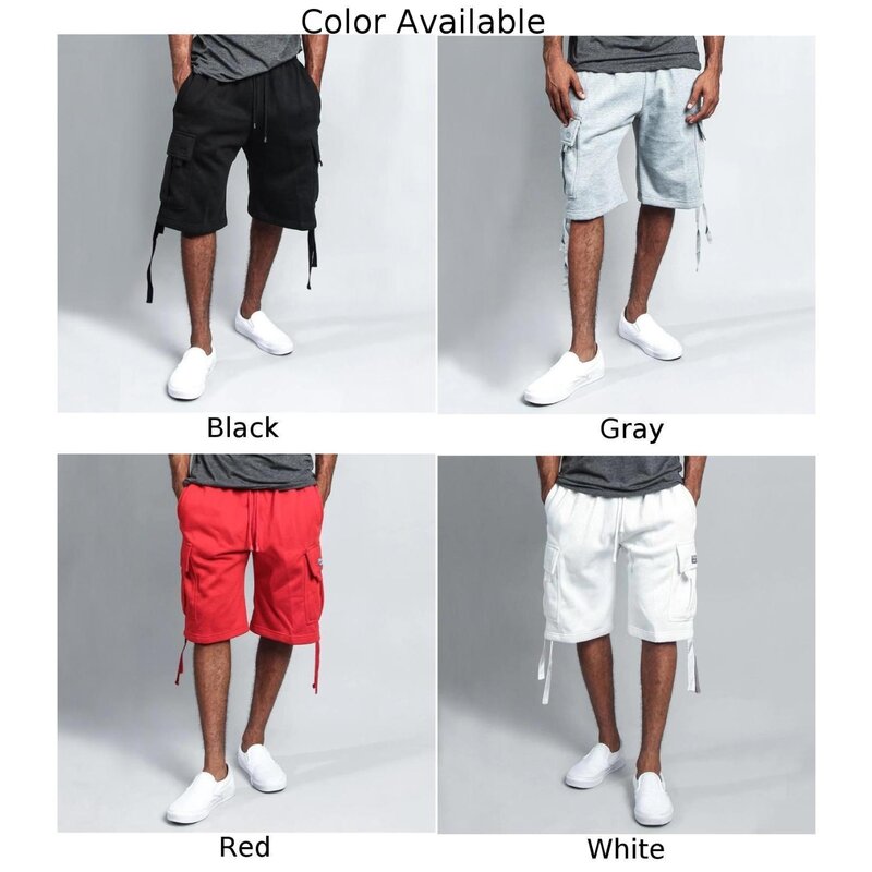 Шорты-карго мужские стрейчевые, повседневные штаны со шнуровкой, средняя талия, карманы в стиле милитари, полиэстер, повседневные