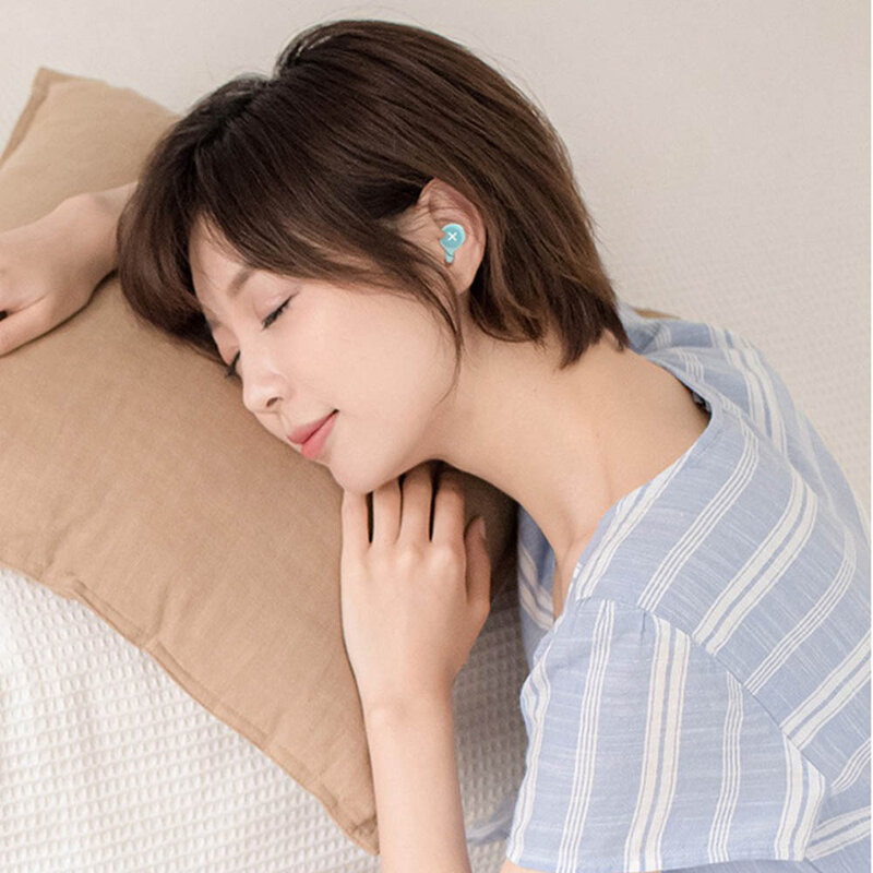 ที่อุดหูกันเสียงที่อุดหูสำหรับนอนที่อุดหูสีแดงขนาดเล็กสำหรับการนอนเสียงเบาพิเศษเด้งช้าป้องกันการนอน