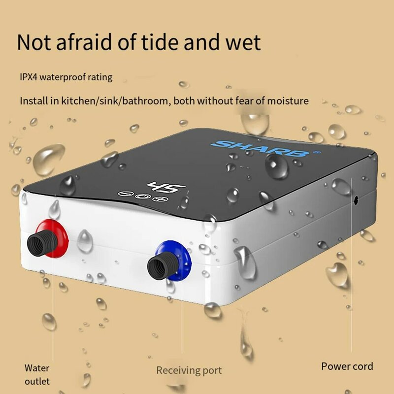 5500W Instant Tankless Electric Hot Water Heater Bathroom Kitchen Instant Heating Tap Demand Water Heater with LCD Display