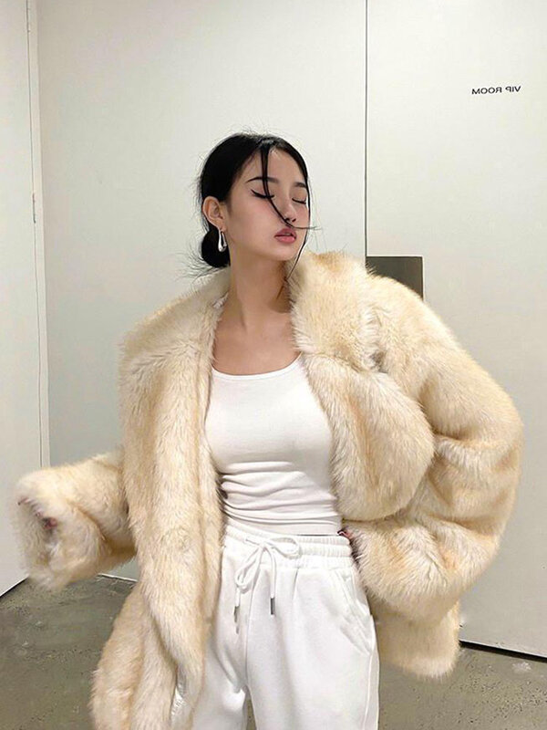ZADORIN Winter Clothes Women 2024 Luxury Fluffy Fox Fur Faux Coat Women Faux Fur Jacket Vintage Chic Loose Fur Coats Outerwears
