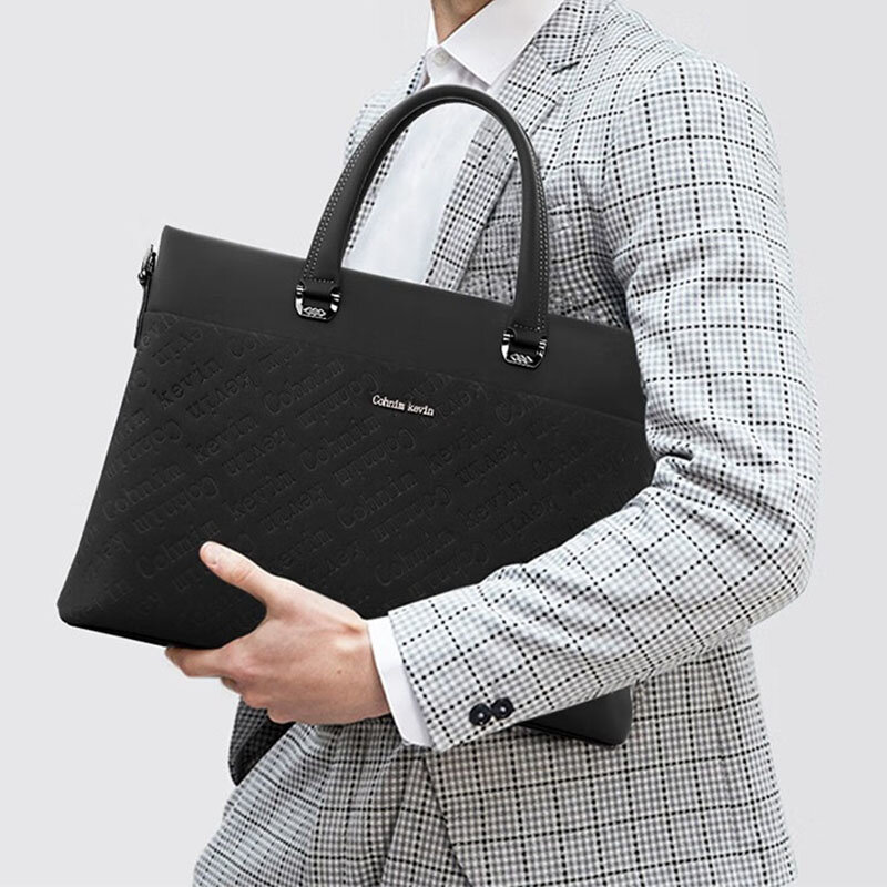 Luxury Style Real Cowhide Men's Briefcase Large Capacity Business Handheld One Shoulder Oblique Straddle Bag Computer File