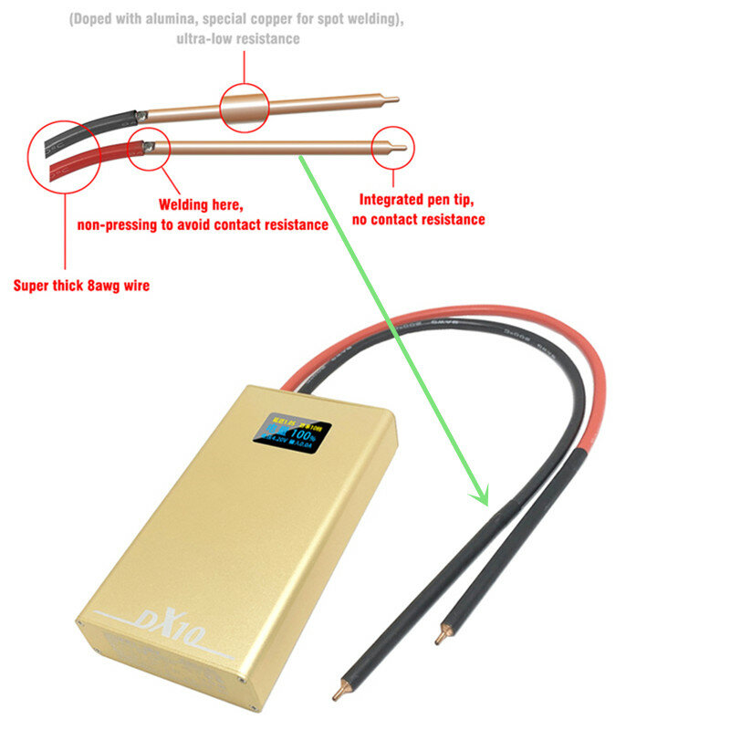 Stylo de soudage portable à charge de Type C, mini batterie, machine à souder par points, écran couleur OLED, démontage tactile