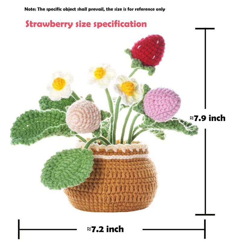 Crochet Tulip Flower Knitting Kit, Fio multicolorido, Kits De Malha, Tulip Flowerpot