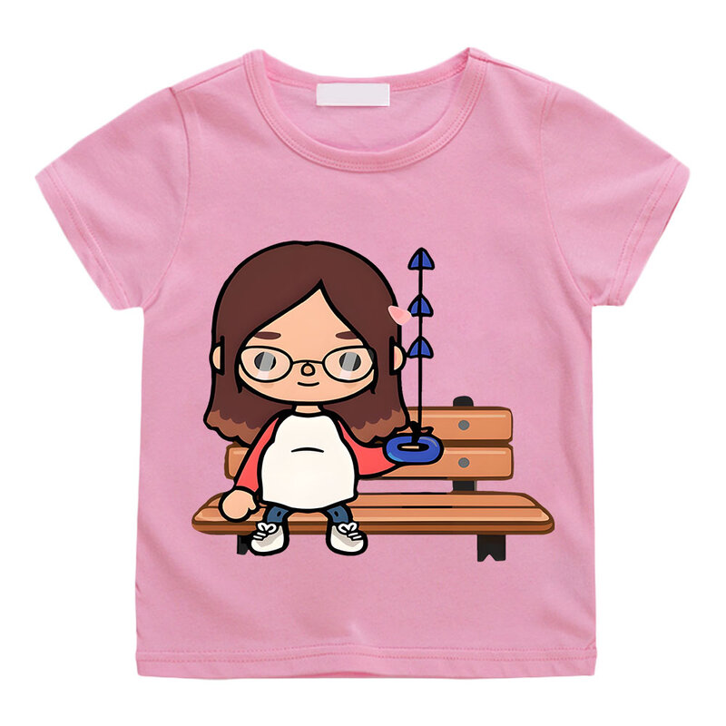 Hot Sales Toca Life World Print Kids T-Shirts Cartoon Baby Girls Clothes Boys Summer Short Sleeve T Shirt Children Tops Popular