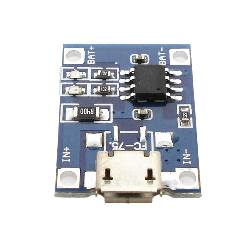 Placa de circuito integrado para carregamento de bateria de lítio, proteção contra sobrecorrente, MICRO USB, 1A, TP4056, FC-75, versão 1