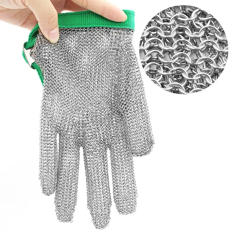 1PCS Stainless Steel Ring Mesh Gloves Anti Cut Knife Resistant Chain Mail Hand Protection Kitchen Butcher Glove