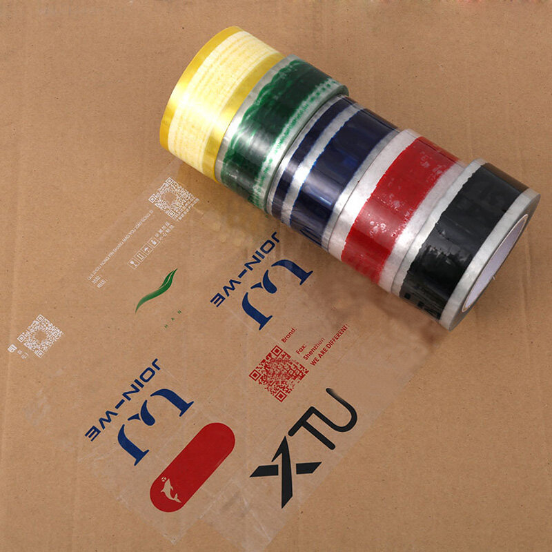 Op Maat Gemaakte Productcustom Merk Logo Zelfklevende Cello Jumbo Roll Verzending Tape Meter Breekbaar Plastic Bopp Verpakkingstape