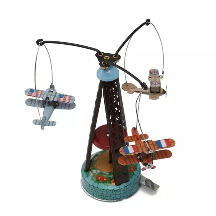 [Zabawna] kolekcja dla dorosłych Retro zabawki nakręcane metalowa puszka obróć zabawkę samolot mechaniczna zabawka nakręcana zabawka figurki model dziecięcy prezent
